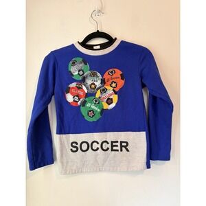 Vintage Childrens Soccer Graphic Tshirt Long Sleeve Sideline Size 10 Made In USA